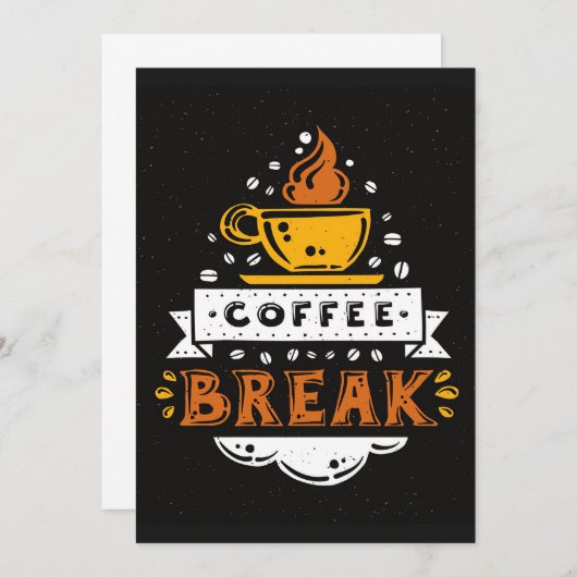 Kaffee Lover Kaffeepause Einladung (Vorne/Hinten)