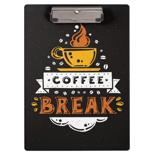 Kaffee Lover Kaffeepause Klemmbrett (Vorderseite)