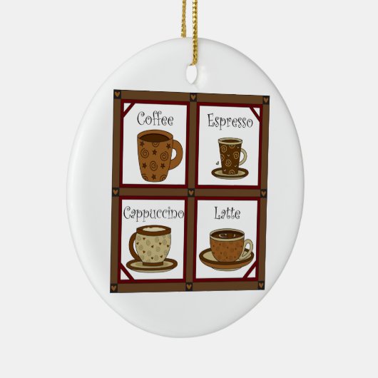 Kaffee Lover Keramik Ornament (Rechts)
