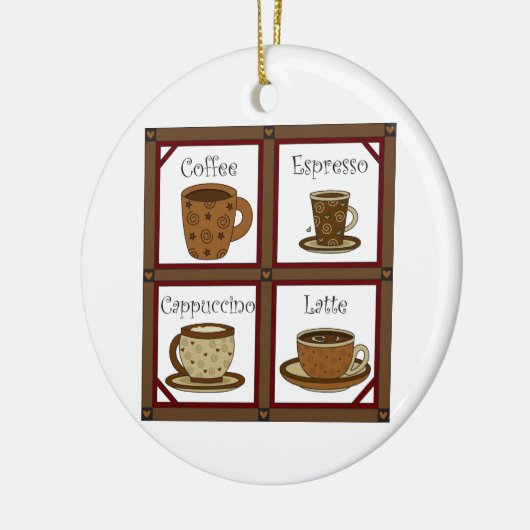 Kaffee Lover Keramik Ornament (Links)