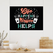 Kaffee Lover Life: Kaffee hilft Poster (Küche)