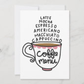 Kaffee-Lover-Menü Einladung (Vorderseite)