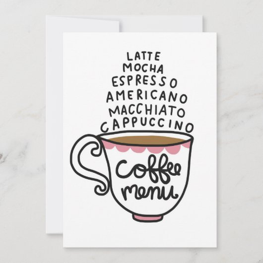 Kaffee-Lover-Menü Einladung (Vorderseite)