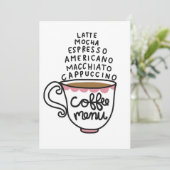 Kaffee-Lover-Menü Einladung (Stehend Vorderseite)