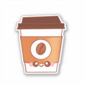 Kaffee Lover Paper Cup Einzigartig Aufkleber (Vorderseite)