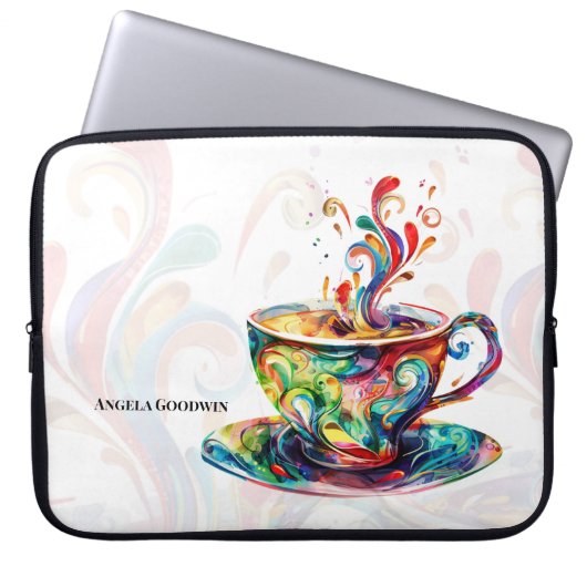 Kaffee Lover Personalisiert Laptopschutzhülle (Vorderseite)