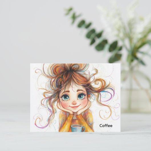 Kaffee Lover Postkarte (Stehend Vorderseite)