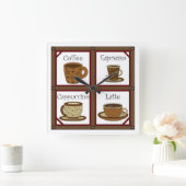 Kaffee Lover Quadratische Wanduhr (Zuhause)