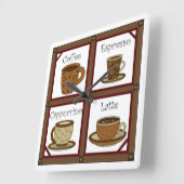 Kaffee Lover Quadratische Wanduhr (Winkel)