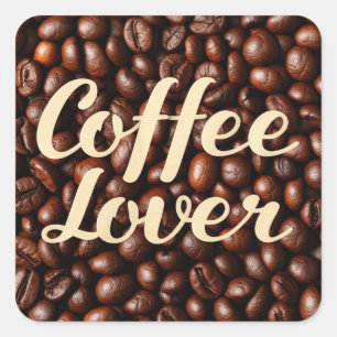 Kaffee Lover Quadratischer Aufkleber