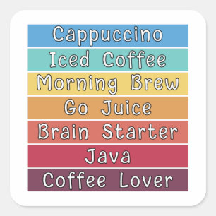 Kaffee Lover Quadratischer Aufkleber