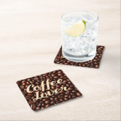 Kaffee Lover Rechteckiger Pappuntersetzer (Vor Ort)
