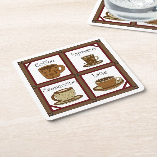 Kaffee Lover Rechteckiger Pappuntersetzer (angewinkelt)