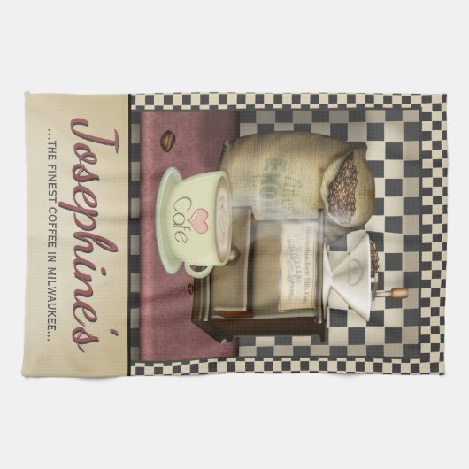 Kaffee Lover Retro Café Diner Handtuch (Horizontal)