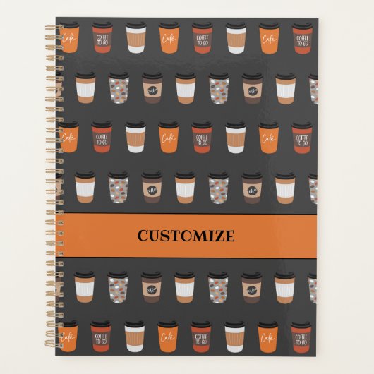 Kaffee Lover Retro Tan Brown Planer (Vorderseite)