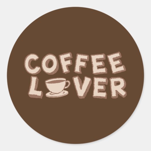 Kaffee Lover Runder Aufkleber (Vorderseite)