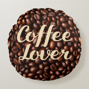 Kaffee Lover Rundes Kissen