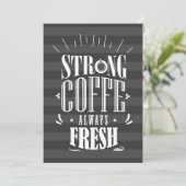 Kaffee Lover Starker Kaffee immer frisch Dankeskarte (Stehend Vorderseite)