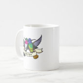 Kaffee Lover Tattoo Style Hummingbirds & Ribbon Kaffeetasse (Vorderseite Links)