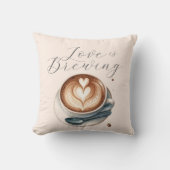 Kaffee Lover Themed Liebe Brauen Throw Kissen (Vorderseite)