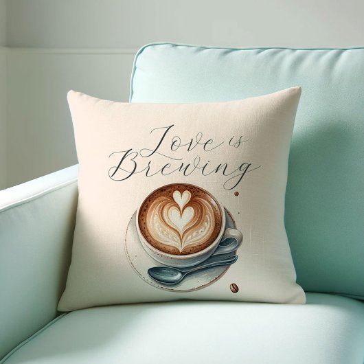 Kaffee Lover Themed Liebe Brauen Throw Kissen