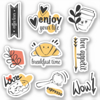 Kaffee Lover Tinte Sketch Aufkleber