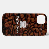 Kaffee Lover, White Cup/Brown Bohnen Case-Mate iPhone Hülle (Rückseite (Horizontal))