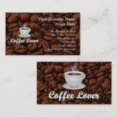 Kaffee Lover, White Cup/Brown Bohnen Visitenkarte (Vorne/Hinten)