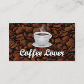 Kaffee Lover, White Cup/Brown Bohnen Visitenkarte (Rückseite)