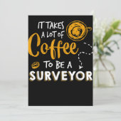 Kaffee Lover Witzige Surveyor Engineer Constructio Dankeskarte (Stehend Vorderseite)