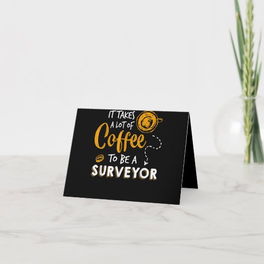 Kaffee Lover Witzige Surveyor Engineer Constructio Dankeskarte (Vorderseite)