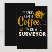 Kaffee Lover Witzige Surveyor Engineer Constructio Einladung (Vorne/Hinten)