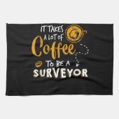Kaffee Lover Witzige Surveyor Engineer Constructio Geschirrtuch (Horizontal)