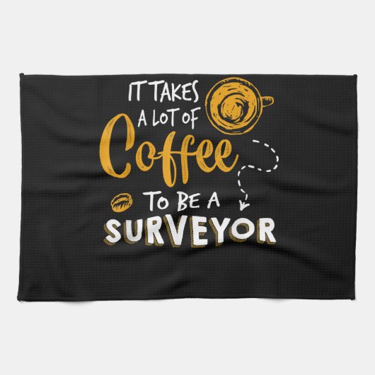 Kaffee Lover Witzige Surveyor Engineer Constructio Geschirrtuch (Horizontal)