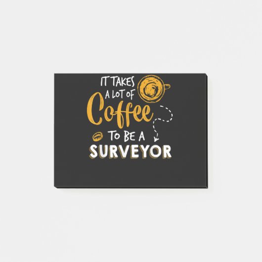 Kaffee Lover Witzige Surveyor Engineer Constructio Post-it Klebezettel (Vorderseite)