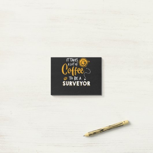Kaffee Lover Witzige Surveyor Engineer Constructio Post-it Klebezettel (Auf Schreibtisch)