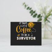 Kaffee Lover Witzige Surveyor Engineer Constructio Postkarte (Stehend Vorderseite)