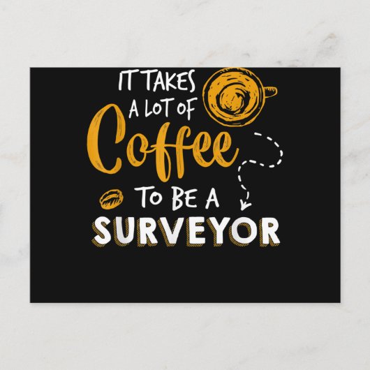 Kaffee Lover Witzige Surveyor Engineer Constructio Postkarte (Vorderseite)