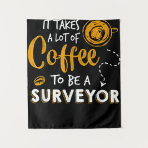 Kaffee Lover Witzige Surveyor Engineer Constructio Wandteppich