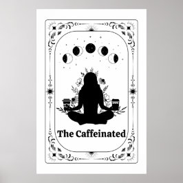 Kaffee Lover Yoga Tarot Card Zodiac Astrologie Poster