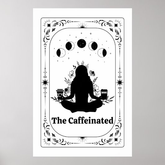 Kaffee Lover Yoga Tarot Card Zodiac Astrologie Poster (Vorne)