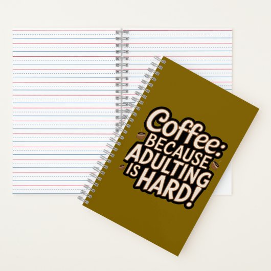 Kaffee Lover's "Adulting is Hard" Notebook Notizblock (Innen)