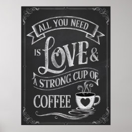 KAFFEE LOVERS KITCHEN CHALKBOARD POSTER