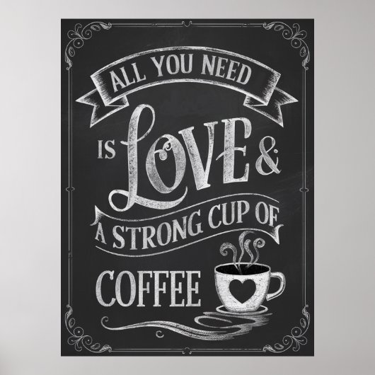 KAFFEE LOVERS KITCHEN CHALKBOARD POSTER (Vorne)