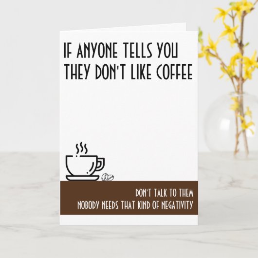 Kaffee Lover's Standard Brown Geburtstag Karte (Gelbe Blume)