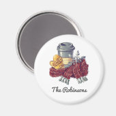 Kaffee Lover's Weihnachtsjubeln Magnet (Vorderseite/Rückseite)