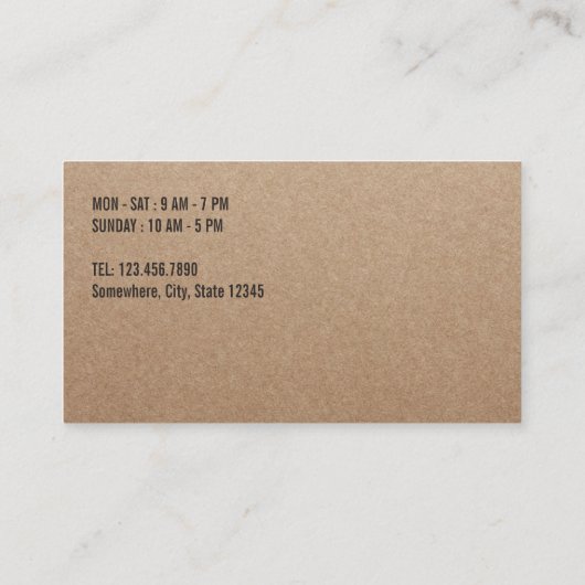 Kaffee-Loyalitäts-Lochkarten rustikales Treuekarte (Rückseite)