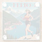 Kaffee macht das Laufen möglich Glasuntersetzer (Rückseite)