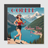 Kaffee macht das Laufen möglich Magnetkarte (Vorne/Hinten)