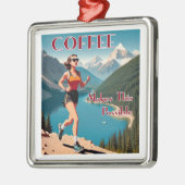 Kaffee macht das Laufen möglich Ornament Aus Metall (Links)